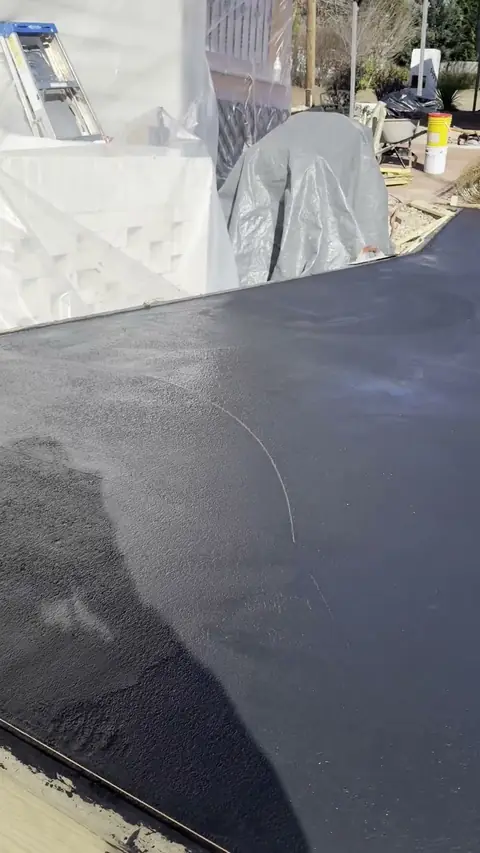 Large concrete pour being finished